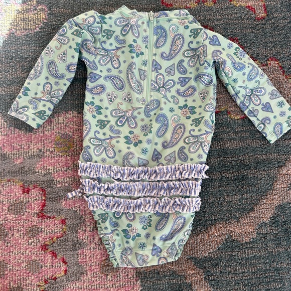 Ruffle butts Paisley Long Sleeve Kids One Piece swimsuit 12-18 months - Picture 4 of 4